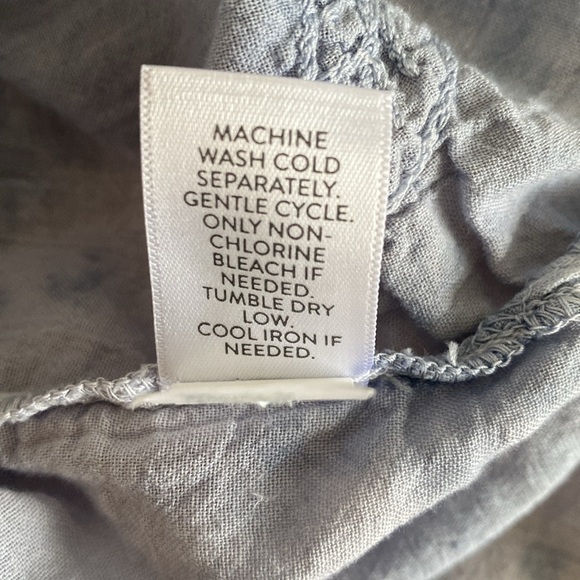 J. Jill Cotton Blouse with Embroidered detail. Blue. Large - Picture 14 of 14